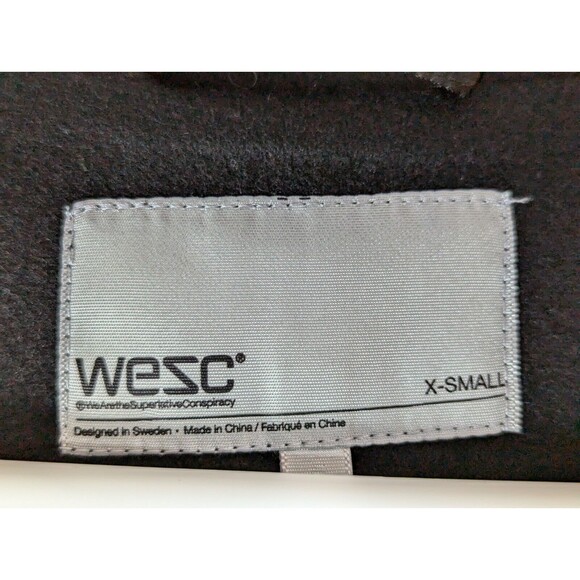 Wesc Black Wool Blend Jacket Size XS - Picture 7 of 13